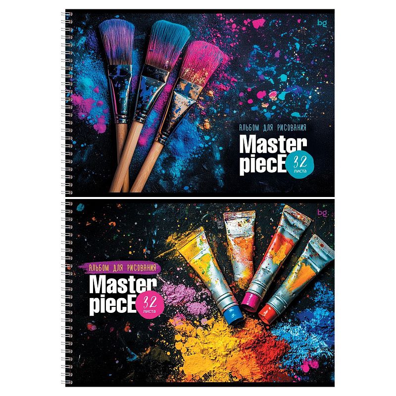 Альбом для рисования 32л., А4, на гребне BG "Шедевр"
