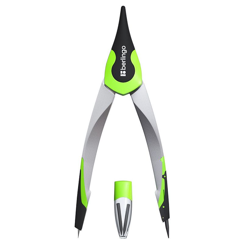 Готовальня Berlingo "Optimum", 2 предмета, циркуль 135мм, пластиковый футляр, зеленый 