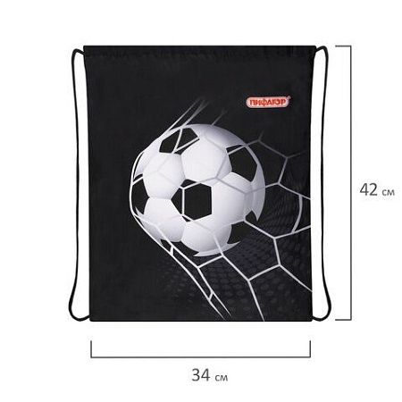 Мешок для обуви ПИФАГОР, 1 отделение, 40х32 см, Ball kick, 272386 