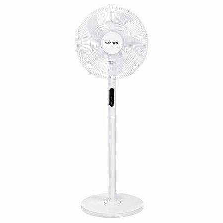 Вентилятор напольный SONNEN FS40-A999, 50Вт, LED дисплей, 3 скоростных режима, белый, 455735