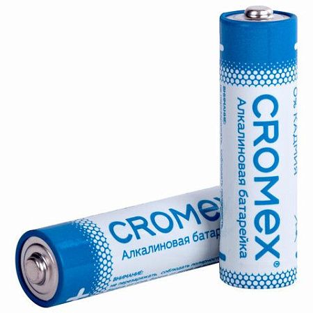 Батарейки алкалиновые "пальчиковые" КОМПЛЕКТ 2 шт., CROMEX Alkaline, АА (LR6,15А), блистер, 457128