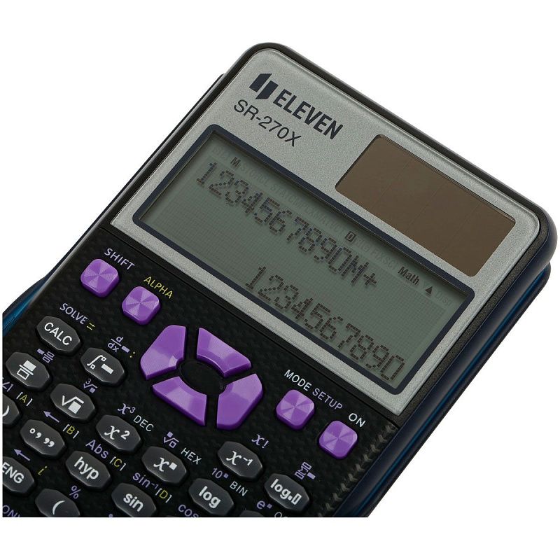 Калькулятор научный Eleven SR-270X, матричный дисплей, 417 функций, двойное питание, 81*165*16 мм, черный