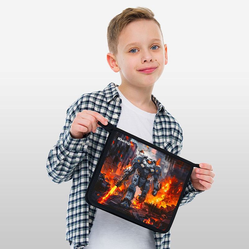 Папка для тетрадей 1 отделение, А5 Berlingo "Battle For The Future", 240*205*40 мм, пластик, на молнии 