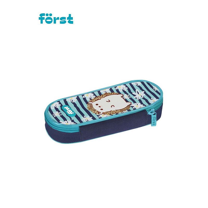 УЦЕНКА - Пенал корпусный 1 отделение, 220*90*45 Först "Blue hedgehog", полиэстер (осн 352070) 