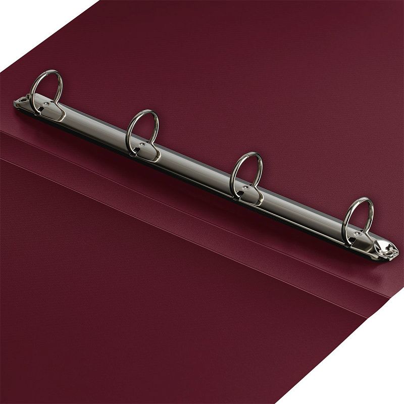 Папка на 4 кольцах СТАММ "Диагональ" А4, 40мм, 700мкм, пластик, гранат 