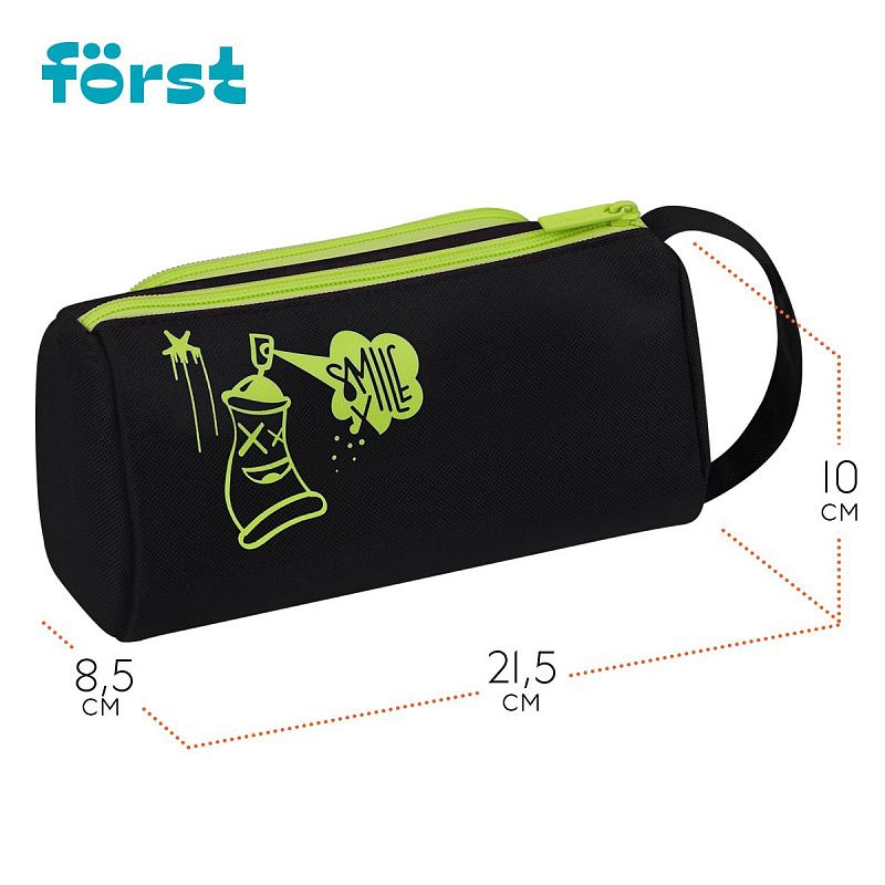 Пенал мягкий 1 отделение, 1 карман, 215*100*85 Först "Graffiti style", текстиль 