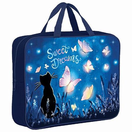 Папка на молнии с ручками BRAUBERG А4, 1 отделение, полиэстер, 80 мм, "Sweet dreams", 270959 