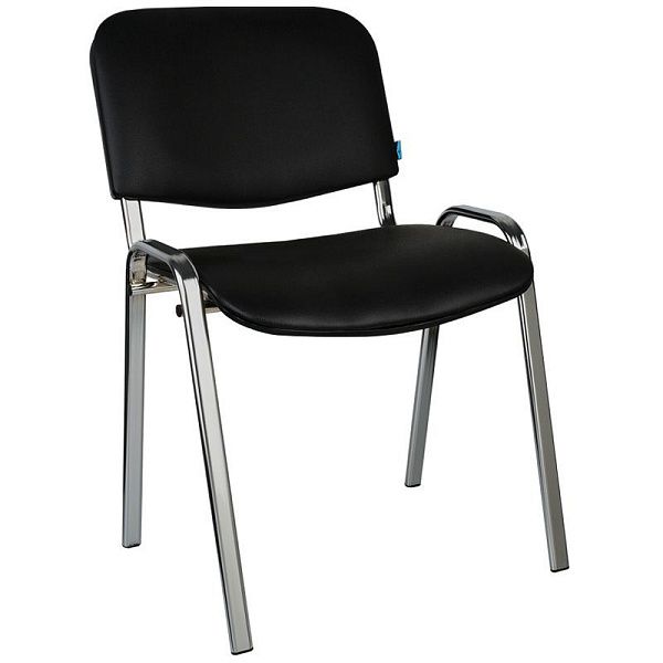 УЦЕНКА-Стул Helmi HL-F01 "Изо", каркас хром, обивка кожзам черный (осн 330630)
