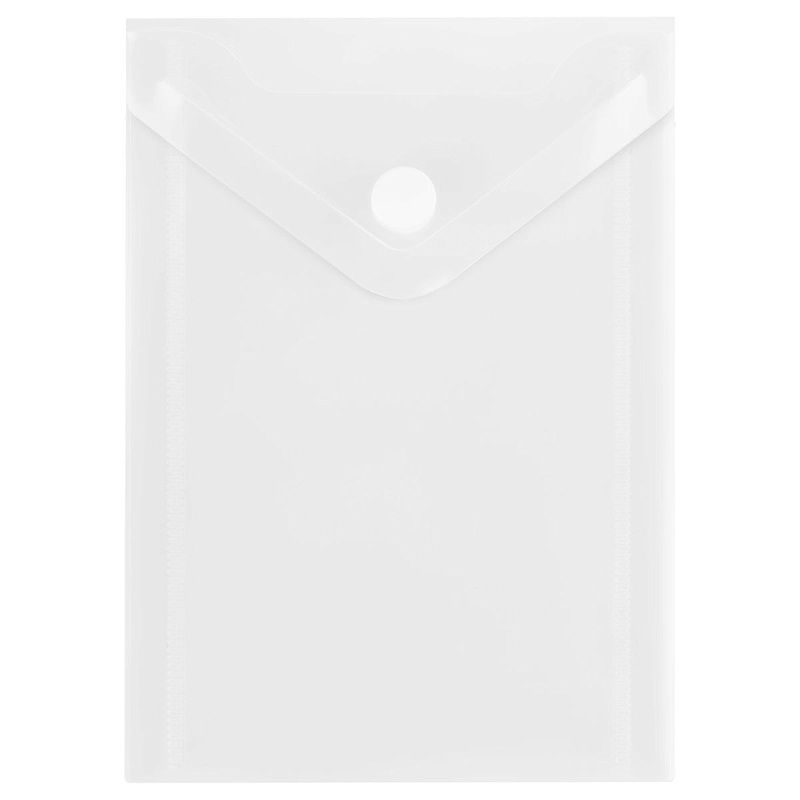 Папка-конверт на кнопке СТАММ А6, 150мкм, прозрачные, ассорти 