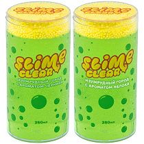 Слайм Slime "Clear-slime. Изумрудный город", зеленый, с пенопласт. шариками, аромат ассорти, 250г Слайм Slime "Clear-slime. Изумрудный город", зеленый, с пенопласт. шариками, аромат ассорти, 250г