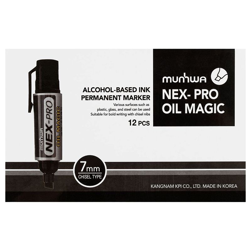 Маркер перманентный промышленный MunHwa «Nex-Pro Oil Magic» красный, скошенный, 7мм 