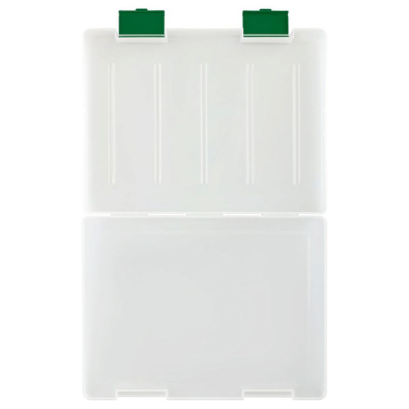 Папка для документов СТАММ А4, 235*310*40мм, пластик., прозрачная, зеленые защелки 