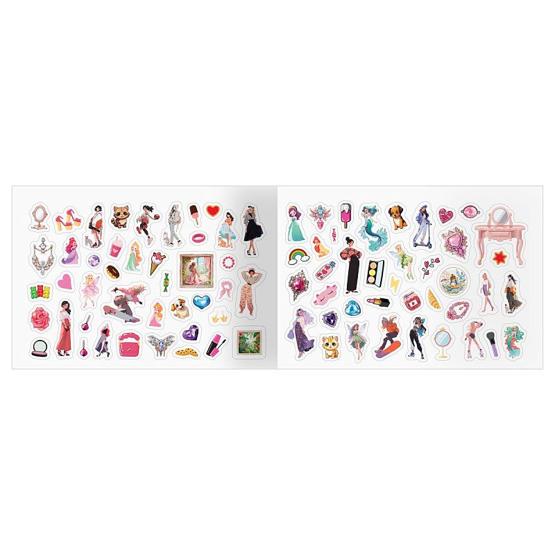 Альбом с наклейками ТРИ СОВЫ "250 наклеек. Для девочек", А5, 250шт., 6стр.