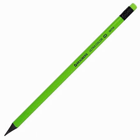 Набор карандашей чернографитных BRAUBERG "ULTRA COLOR" 12 шт., HB, с ластиком, пластиковые, 181710 