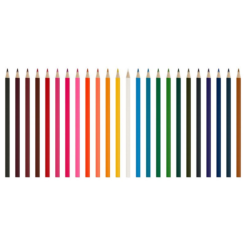 Карандаши цветные ArtSpace "School mood", 24цв., трехгранные, заточен., картон. упак., европодвес