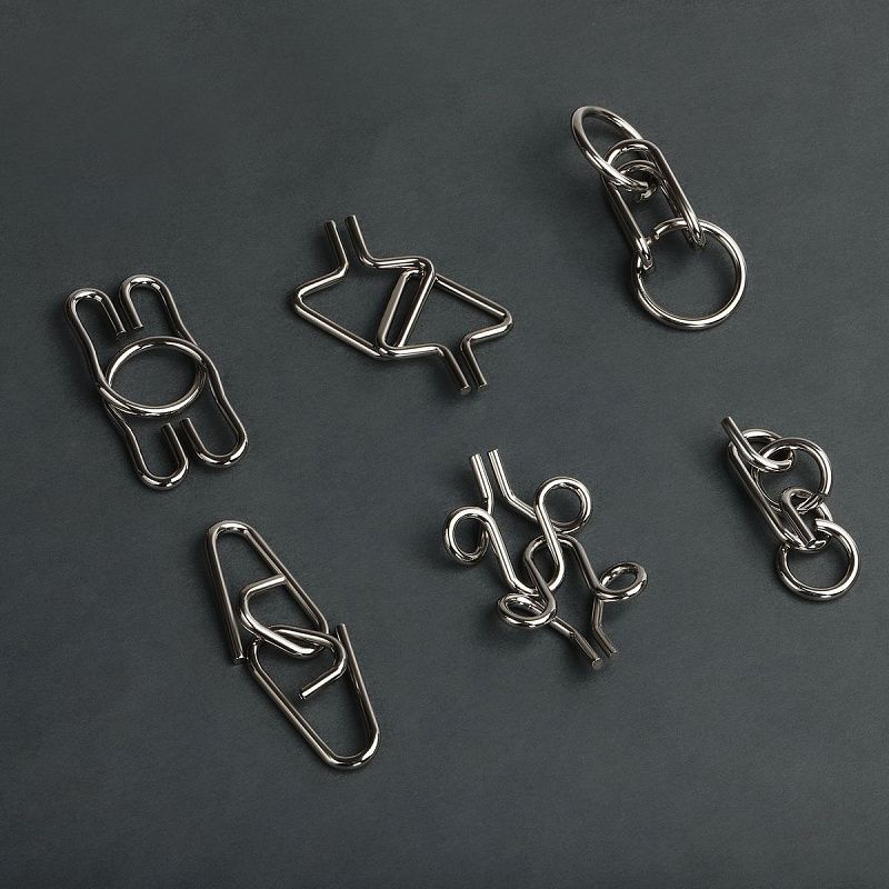 Набор металлических головоломок ТРИ СОВЫ, 6шт., картонная коробка 