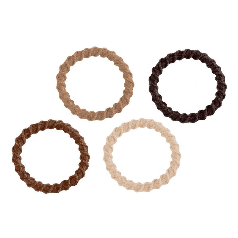 Резинки для волос MESHU, тонкие, коричневые ассорти, 90шт., диаметр 2см, пластиковый бокс