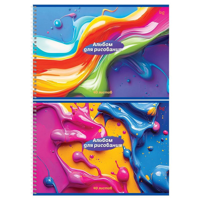 Альбом для рисования 40л., А4, на гребне BG "Текстура цвета"