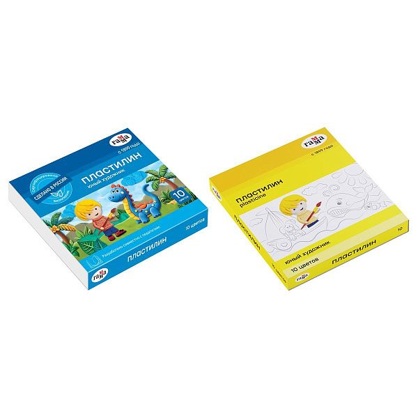 Пластилин Гамма "Юный художник" NEW, 10 цветов, 140г, со стеком, картон. упаковка