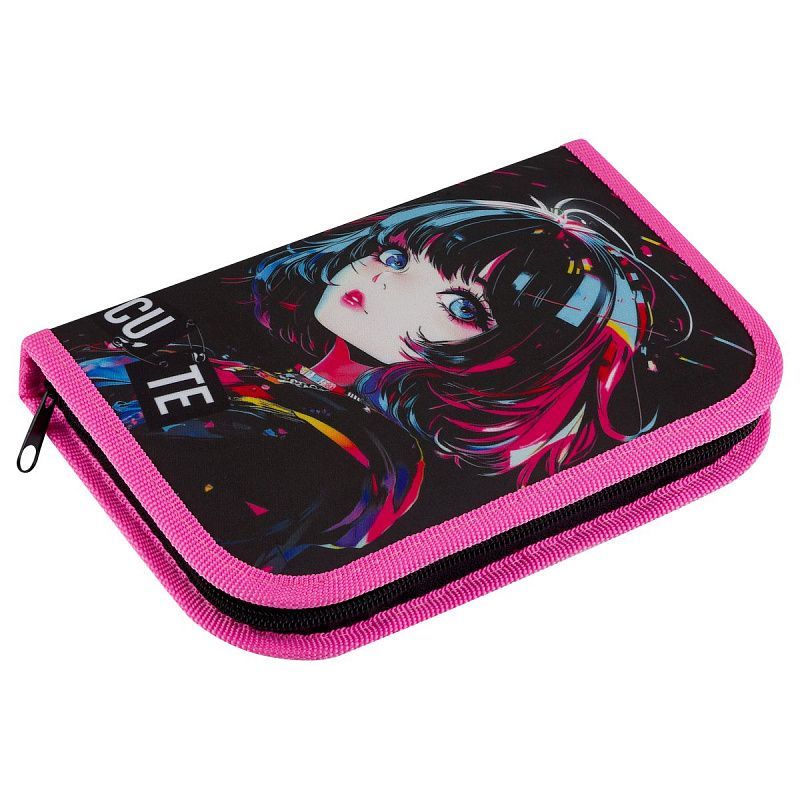Пенал 1 отделение, 200*130 ArtSpace "Anime Girl", доп. секция, ткань 