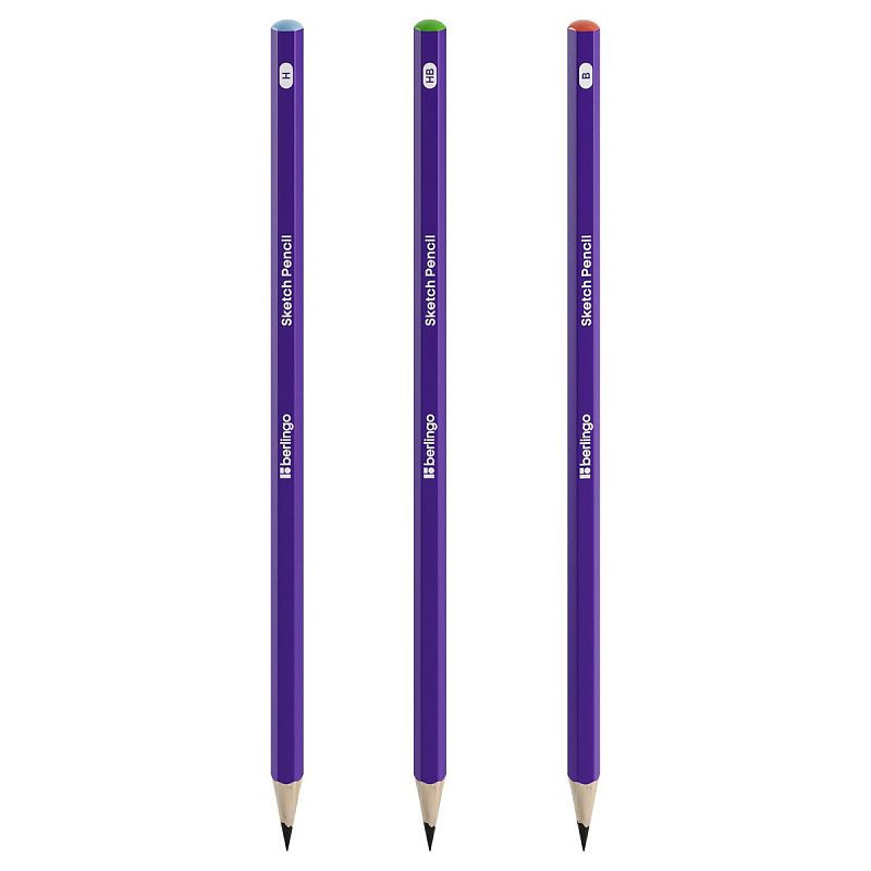 Набор карандашей ч/г Berlingo "Sketch Pencil" 3шт., H, HB, B, заточен., картон. упаковка, европодвес 
