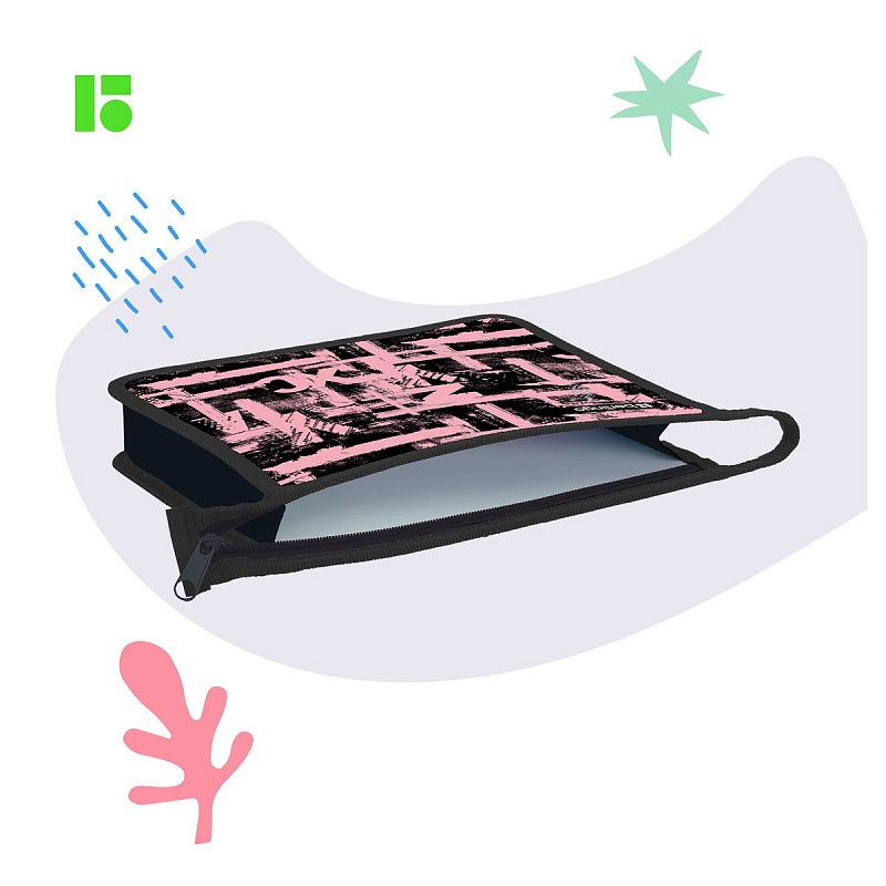 Папка для тетрадей 1 отделение, А5 Berlingo "Pinky", 240*205*40мм, пластик, на молнии 