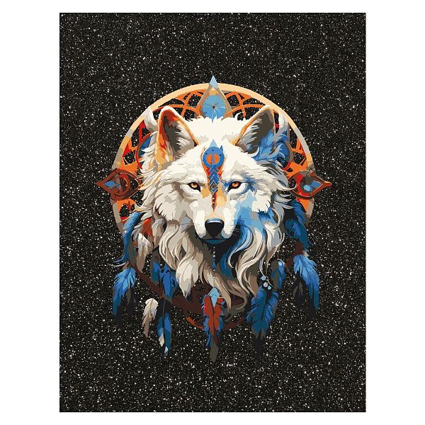 Картина по номерам на холсте с глиттером ТРИ СОВЫ "Ловец снов", 30*40, с акриловыми красками и кистями