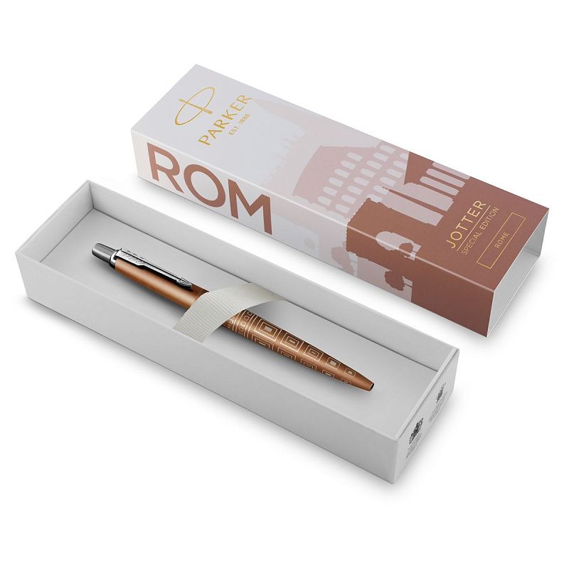 Ручка шариковая Parker "Jotter Rome Bronze CT" синяя, 1,0мм, кнопочн., подарочная упаковка 