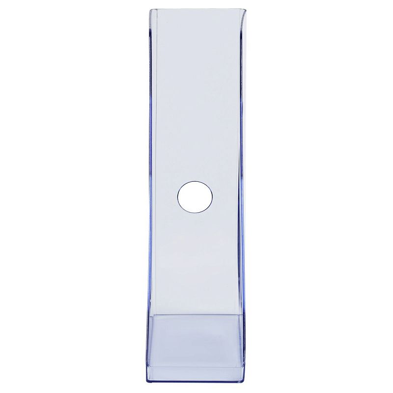 Лоток для бумаг вертикальный СТАММ "Актив", тонированный голубой, ширина 70мм