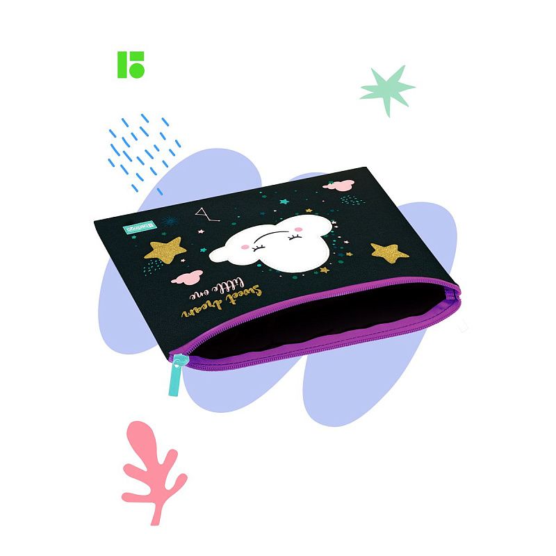 Папка 1 отделение, А4 Berlingo "Little cloud", 340*245мм, полиуретан, на молнии 