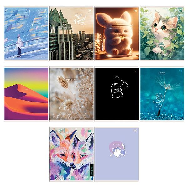 Тетрадь 48л., А5, клетка BG "Mix-10. девочки"