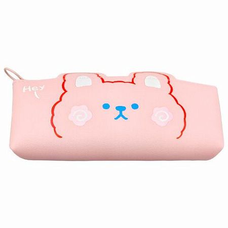 Пенал ЮНЛАНДИЯ ЮНИОР, 1 отделение, искусственная кожа, Pink bear, 20х9х7 см, 273818