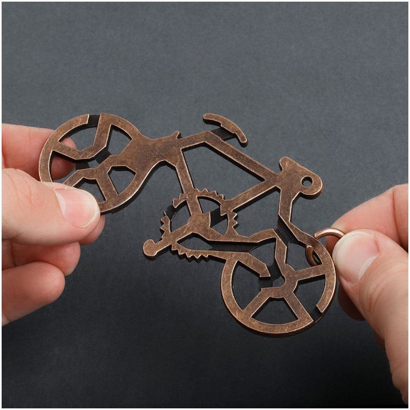 Головоломка металлическая большая ТРИ СОВЫ "Велосипед", 3 уровень сложности 