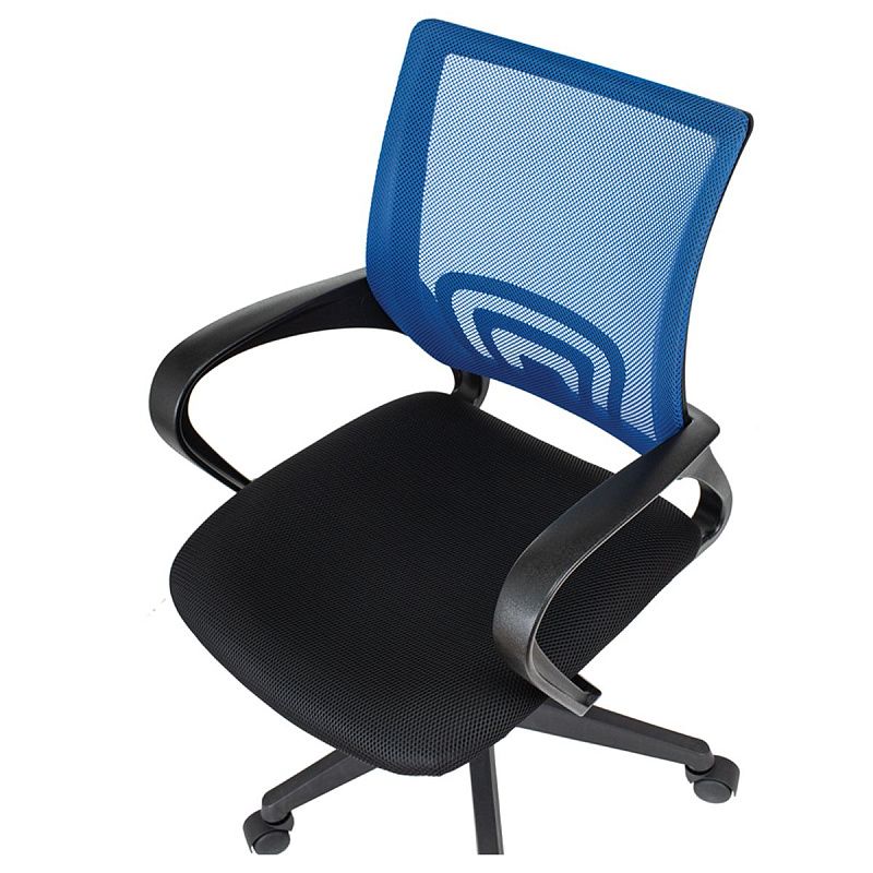 Кресло оператора Helmi HL-M95 (695) "Airy", спинка сетка синяя/сиденье ткань TW черная, механизм качания
