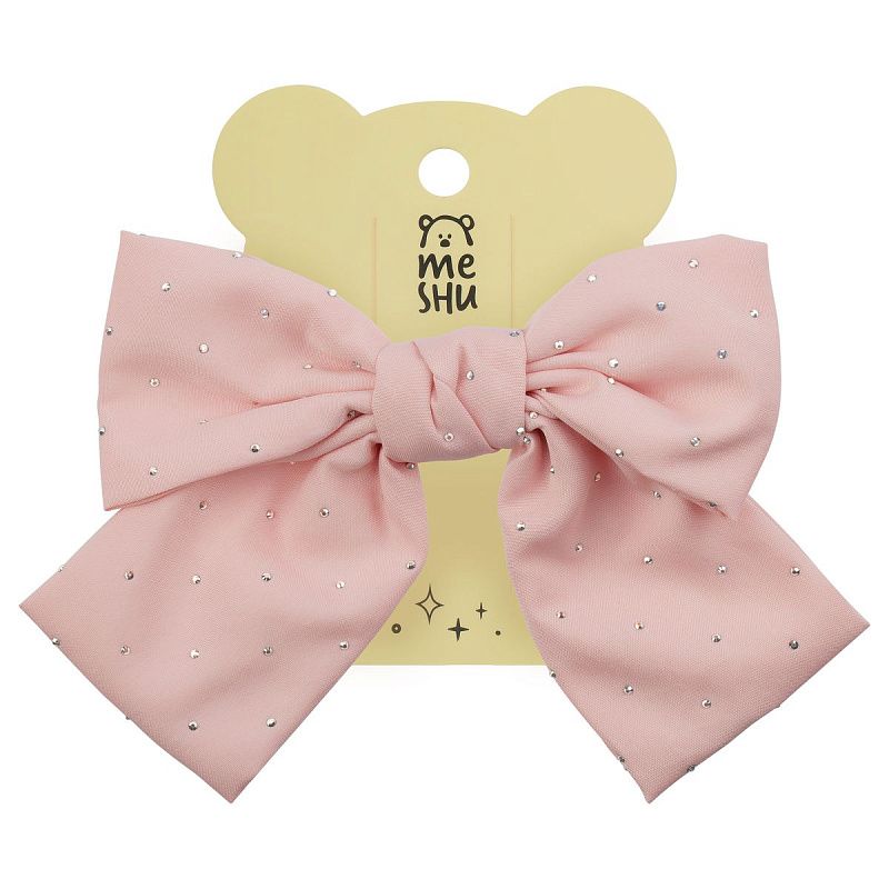 Заколка для волос MESHU, бант, розовая, ассорти, 14*13см, европодвес