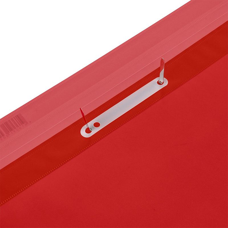 Папка-скоросшиватель пластик. перф. СТАММ А4, 180мкм, красная с прозр. верхом 