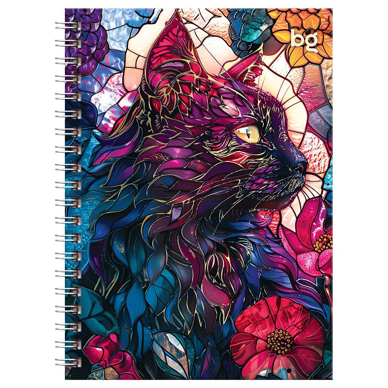 Записная книжка А6 80л., на гребне BG "Витраж", глянцевая ламинация, тиснение фольгой, твердая обложка