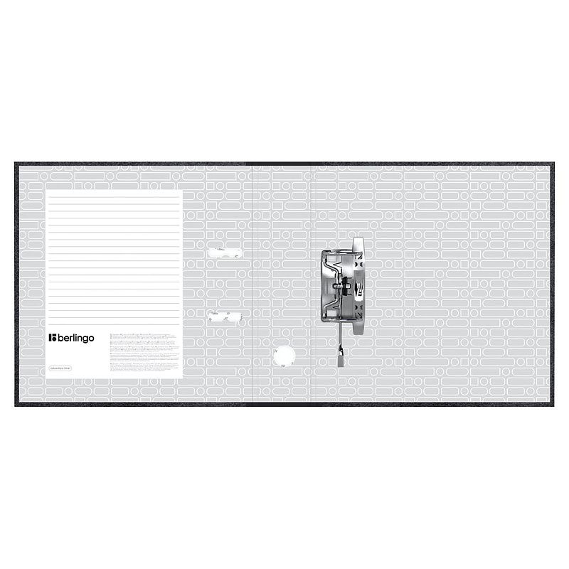 Папка-регистратор Berlingo "Standard", 70мм, А5, мрамор, с карманом на корешке, черная 