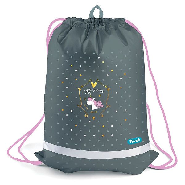 Мешок для обуви 1 отделение Först "Little princess", 360*460мм, вентиляционная сеточка, светоотражающая полоса