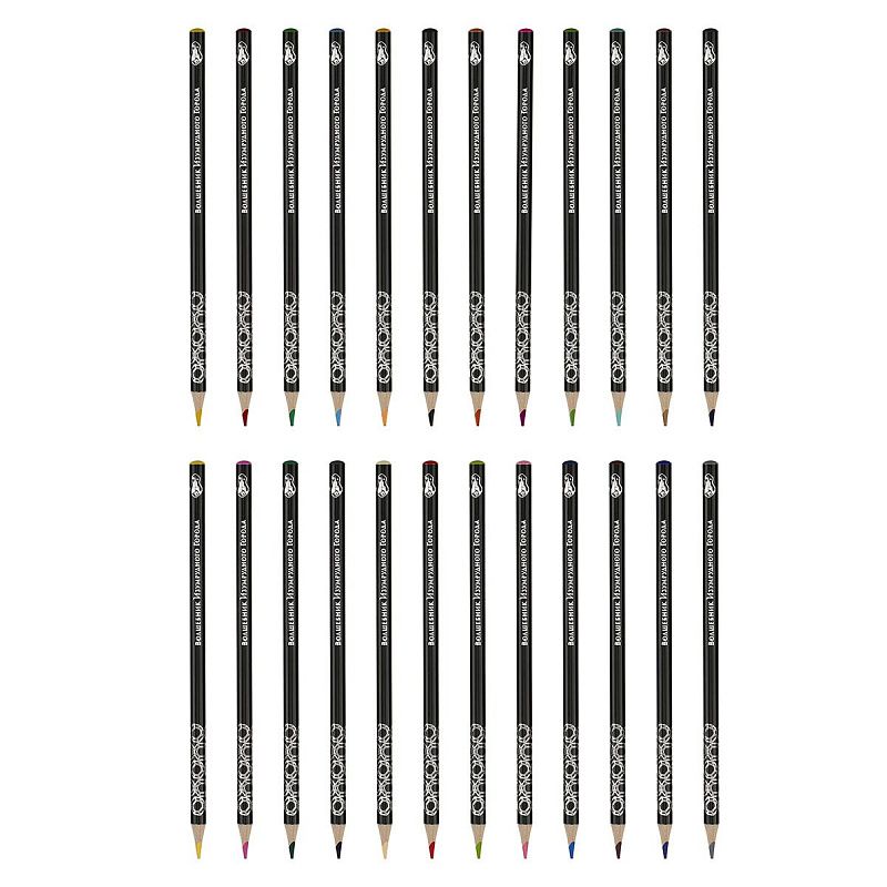 Карандаши цветные Мульти-Пульти "Волшебник Изумрудного Города", 24цв., кругл., заточ., картон, европодвес