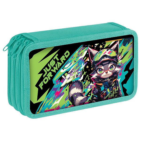 Пенал 3 отделения, 190*110 ArtSpace "Anime Cat", ламинированный картон