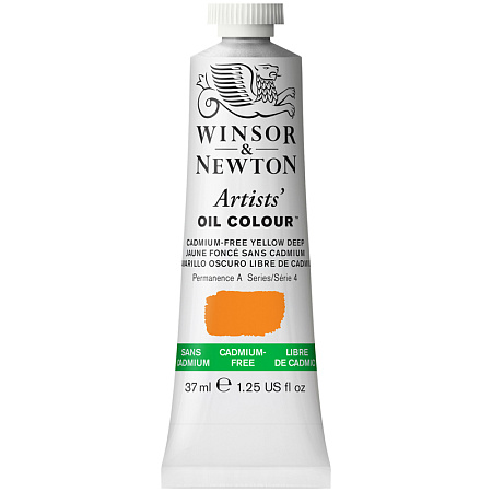 Краска масляная профессиональная Winsor&Newton "Artists Oil", 37мл, беcкадмиевый насыщенно-желтый