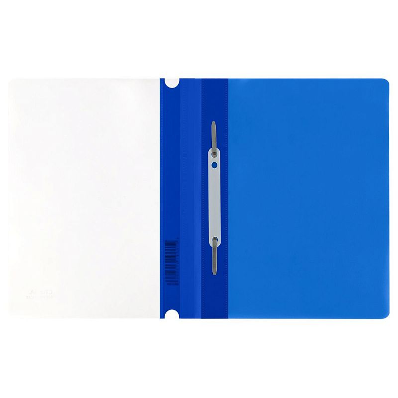 Папка-скоросшиватель пластик. СТАММ, А5, 180мкм, синяя с прозр. верхом 