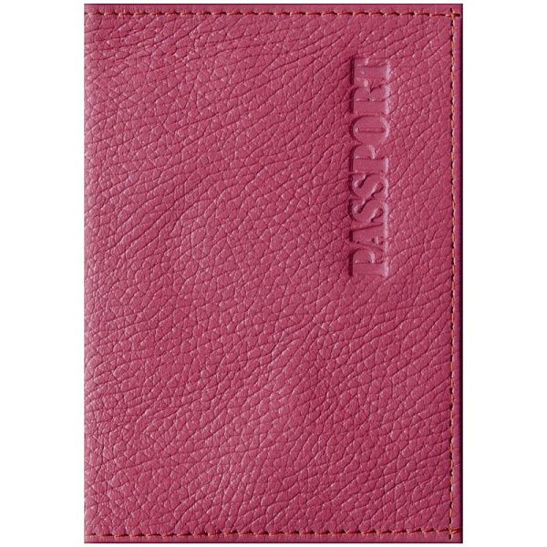 Обложка для паспорта OfficeSpace "Промо", кожа, фуксия
