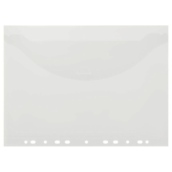 Папка-конверт с перфорацией с клапаном OfficeSpace А4, 180мкм, прозрачная