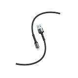 Кабель Smartbuy S26, USB - Lightning, для Apple, 3A output, нейлоновая оплетка, 1м, черный