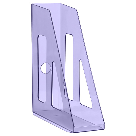 Лоток для бумаг вертикальный СТАММ "Актив", тонированный фиолетовый, ширина 70мм