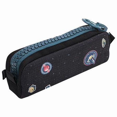 Пенал BRAUBERG с объемной "тракторной" молнией, 1 отделение, ткань, 22х8х6,5 см, "Space mission", 271567 