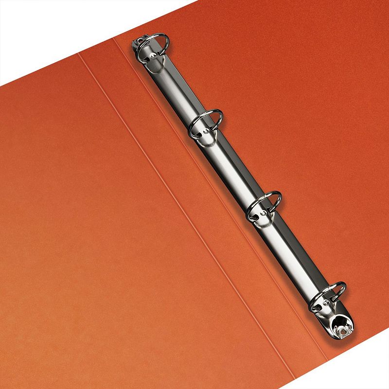 Папка на 4 кольцах СТАММ "Сияние" А4, 40мм, 700мкм, пластик, оранжевый 