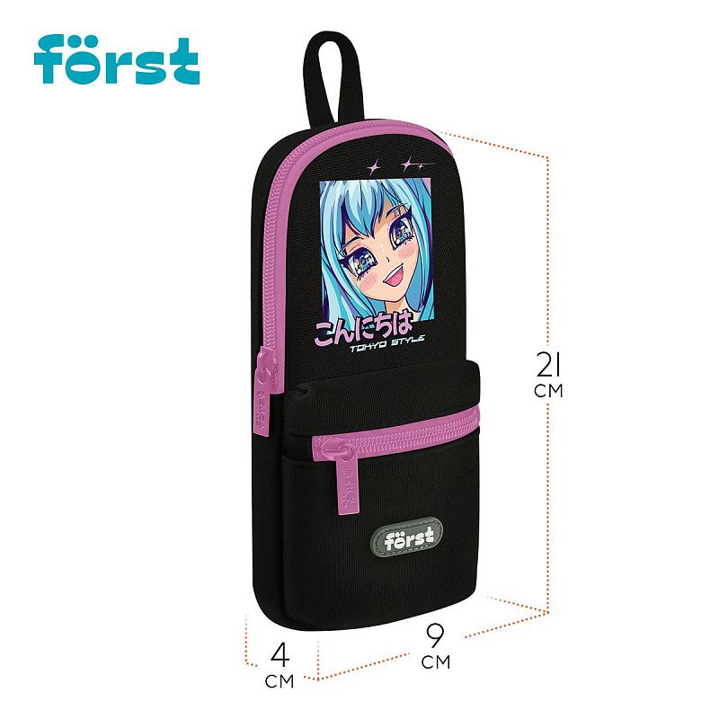 Пенал мягкий 1 отделение, 1 карман, 210*90*40 Först "Tokio style", текстиль 